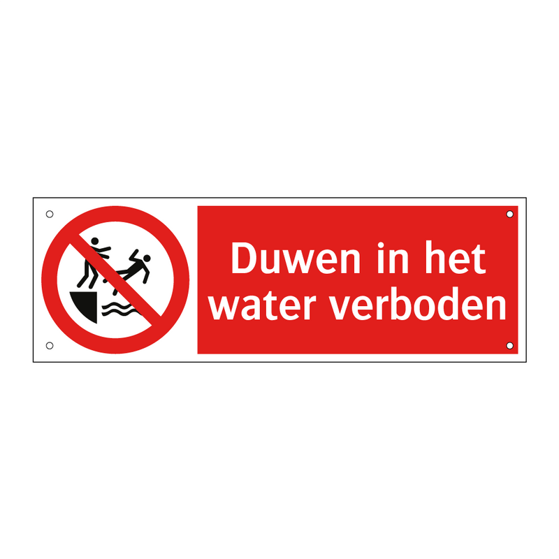 Duwen in het water verboden