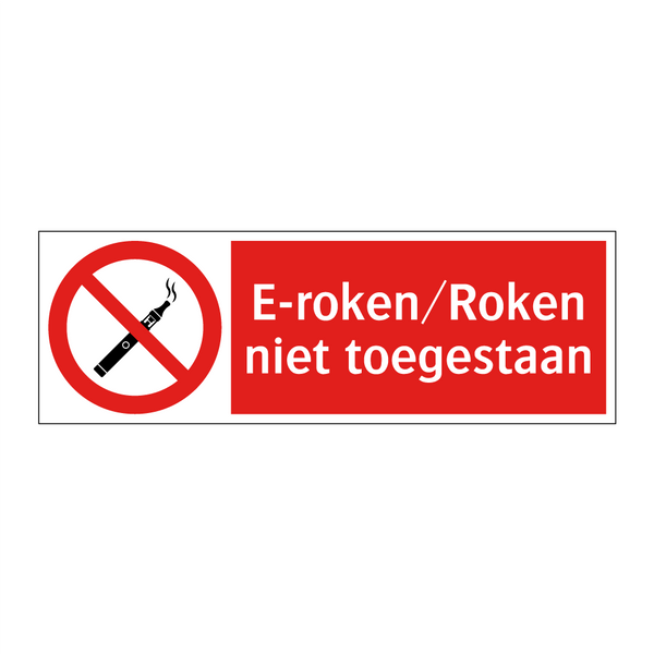 E-roken/Roken niet toegestaan