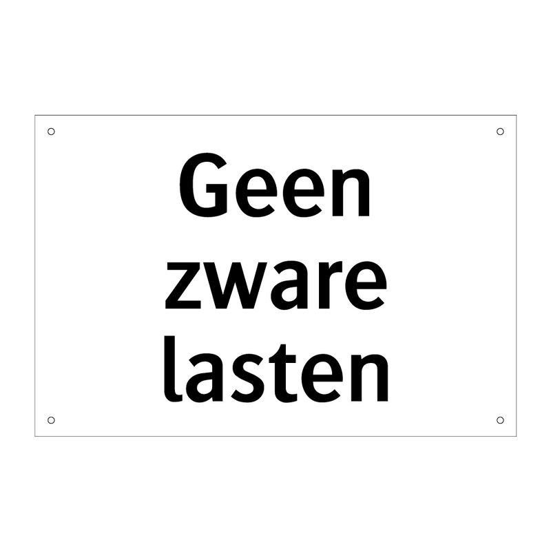 Geen zware lasten