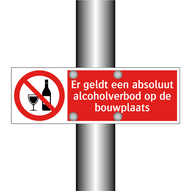 Er geldt een absoluut alcoholverbod op de bouwplaats