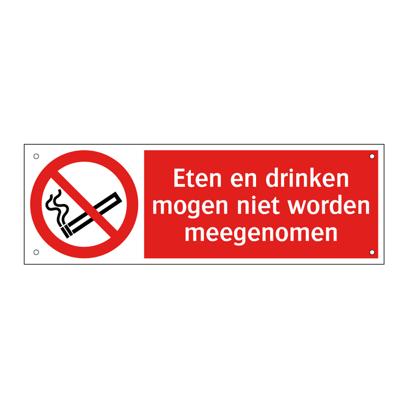 Eten en drinken mogen niet worden meegenomen