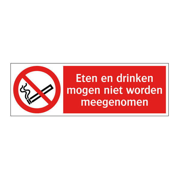 Eten en drinken mogen niet worden meegenomen