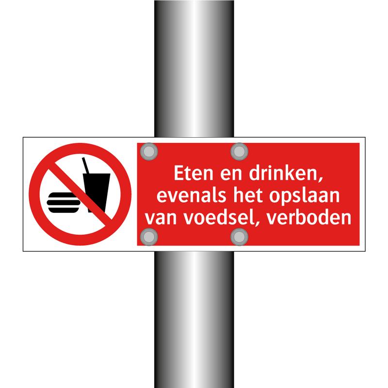 Eten en drinken, evenals het opslaan van voedsel, verboden