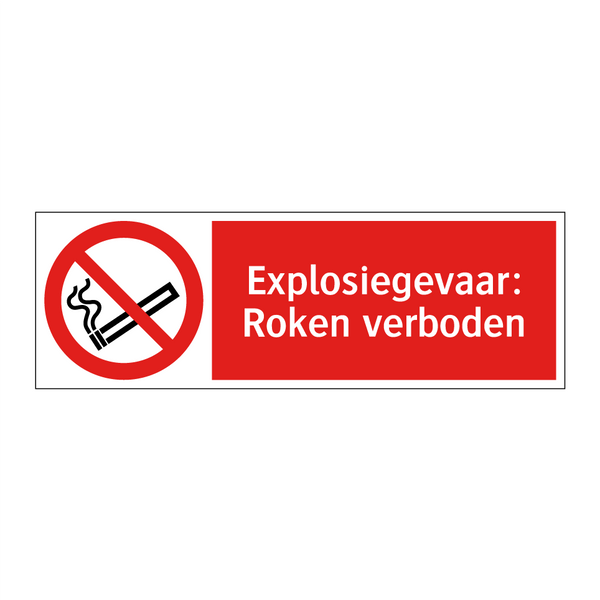 Explosiegevaar: Roken verboden