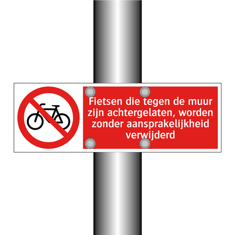 Fietsen die tegen de muur zijn achtergelaten, worden zonder aansprakelijkheid verwijderd