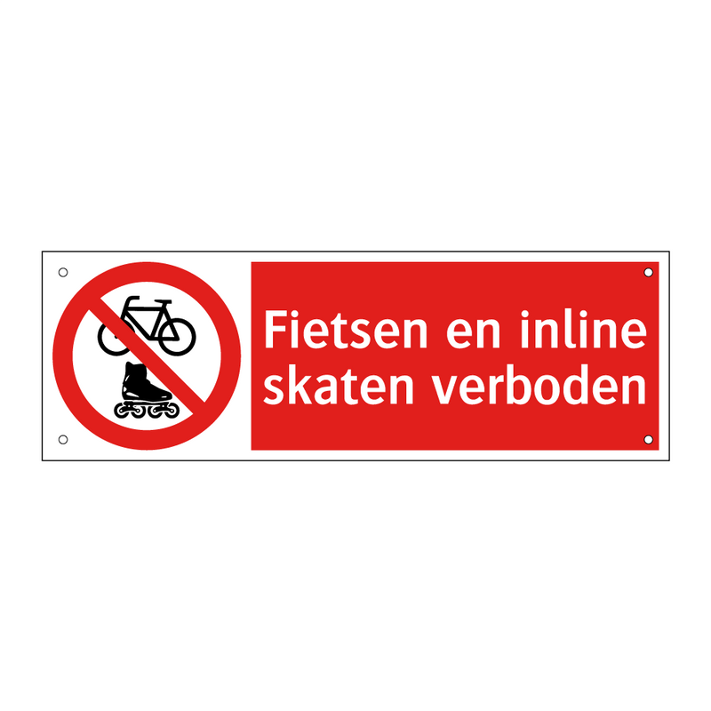 Fietsen en inline skaten verboden