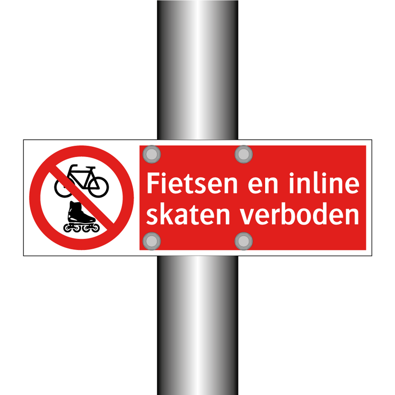 Fietsen en inline skaten verboden