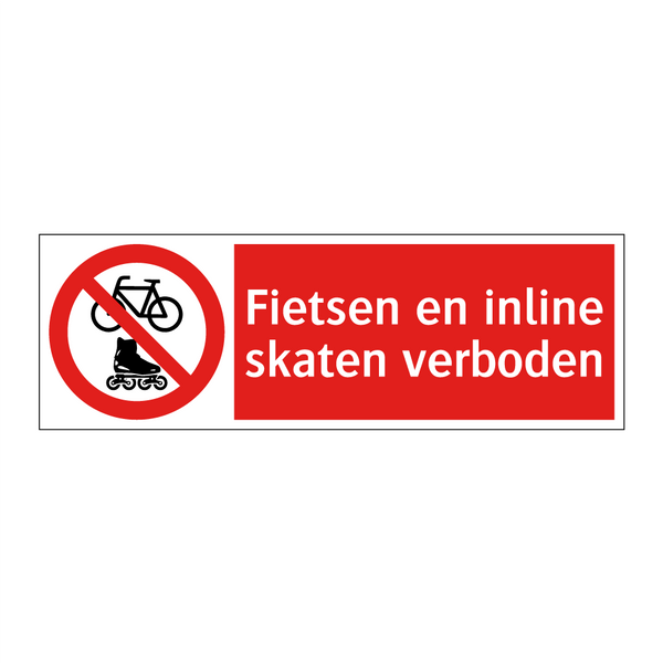 Fietsen en inline skaten verboden