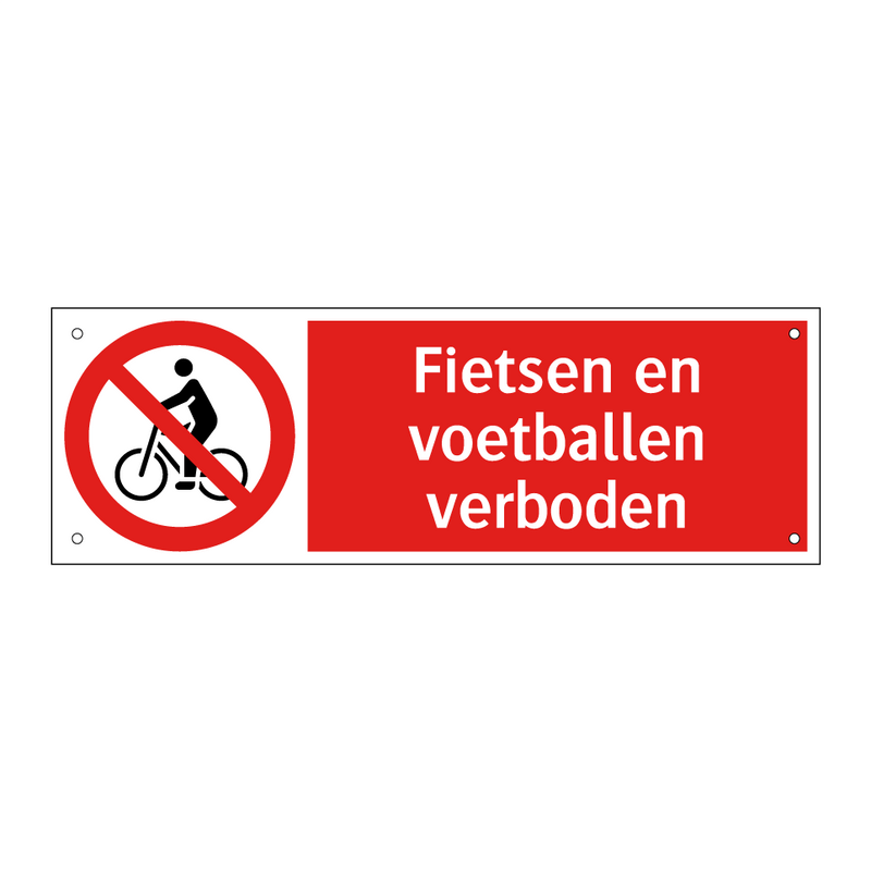 Fietsen en voetballen verboden