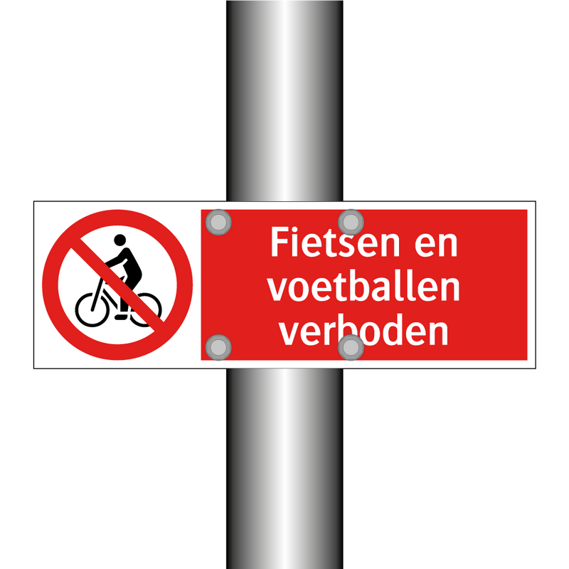 Fietsen en voetballen verboden