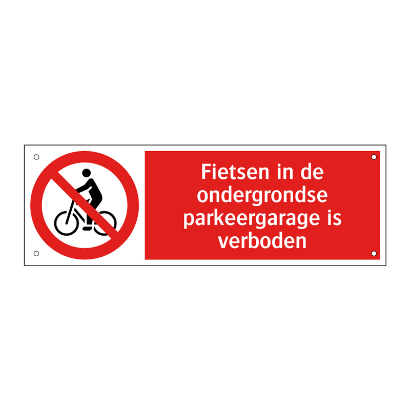 Fietsen in de ondergrondse parkeergarage is verboden