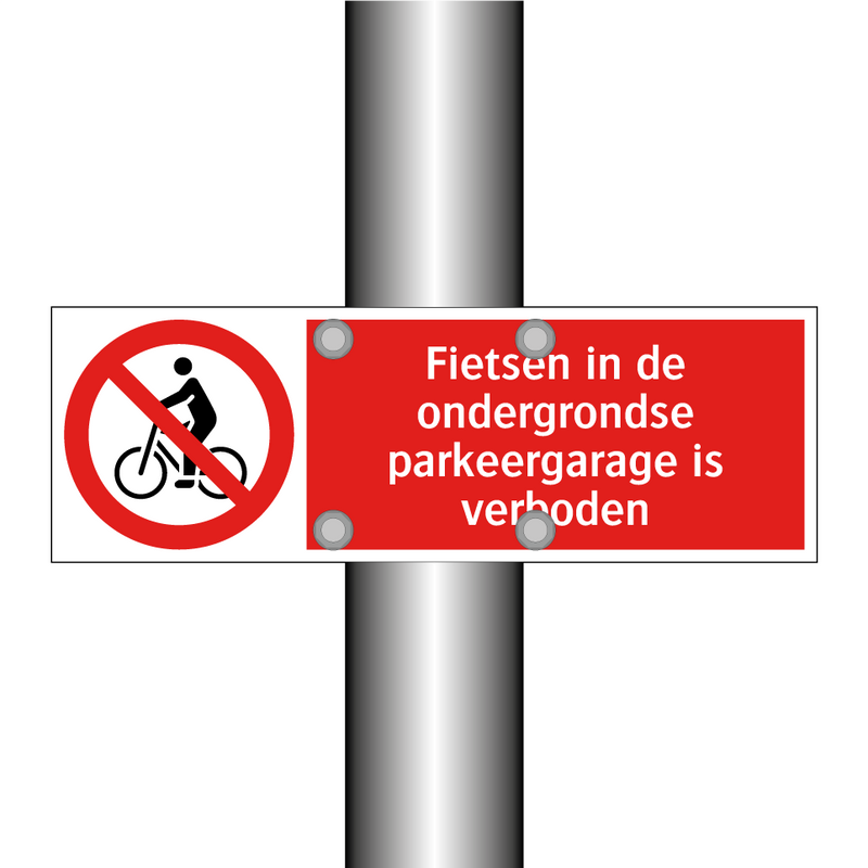 Fietsen in de ondergrondse parkeergarage is verboden