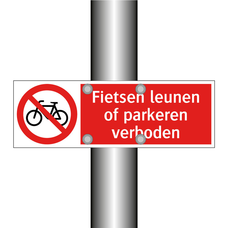 Fietsen leunen of parkeren verboden