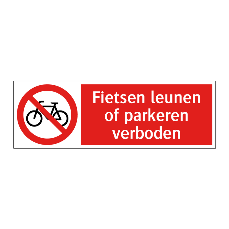 Fietsen leunen of parkeren verboden