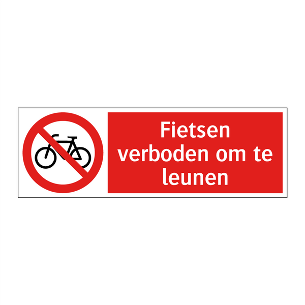 Fietsen verboden om te leunen