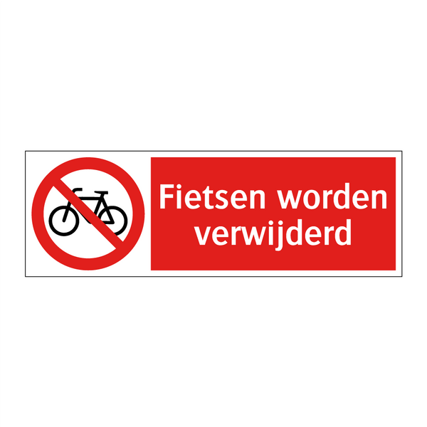 Fietsen worden verwijderd