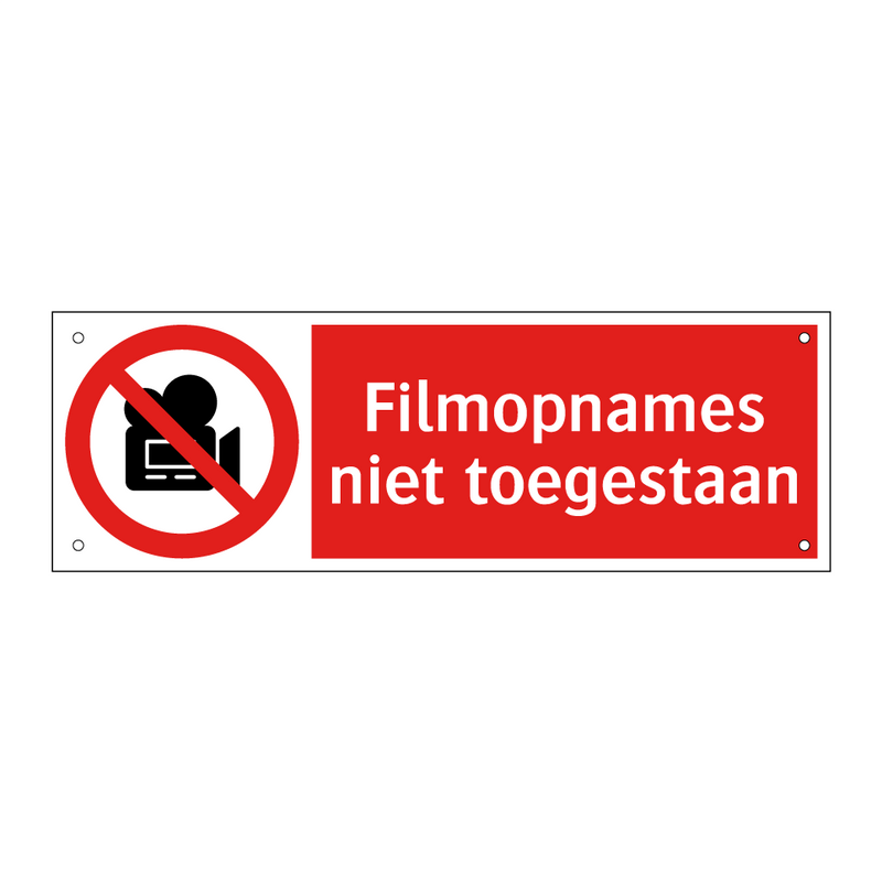 Filmopnames niet toegestaan