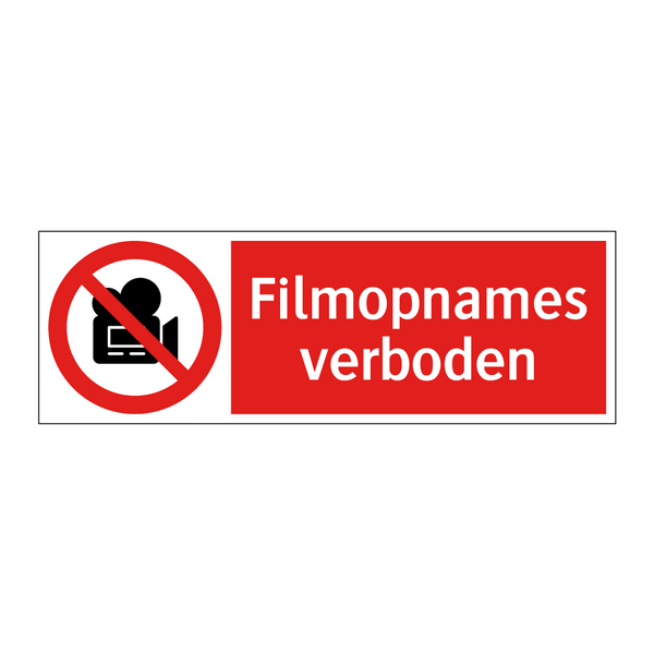 Filmopnames verboden