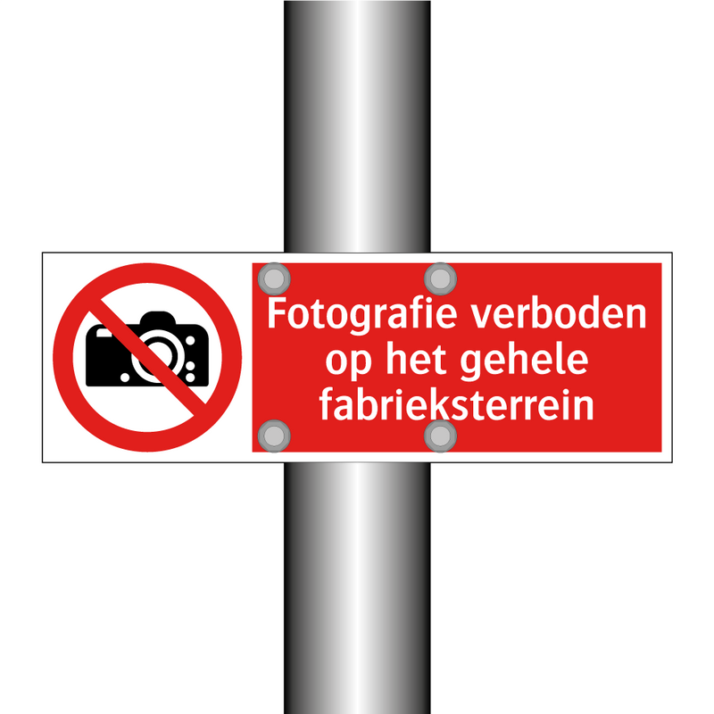 Fotografie verboden op het gehele fabrieksterrein