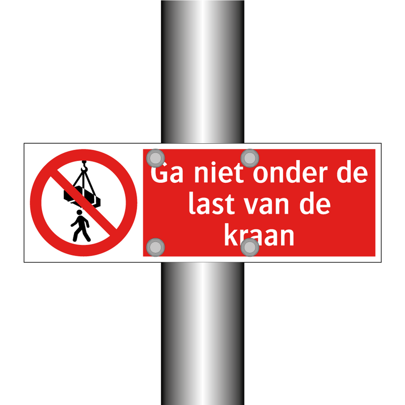 Ga niet onder de last van de kraan