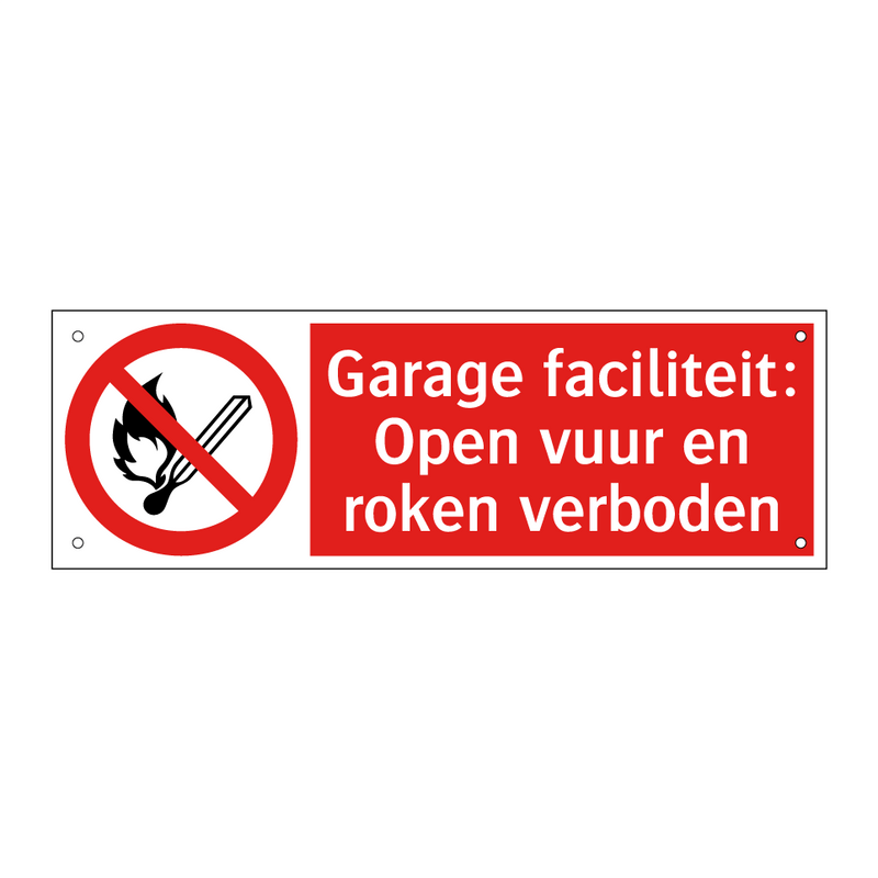 Garage faciliteit: Open vuur en roken verboden