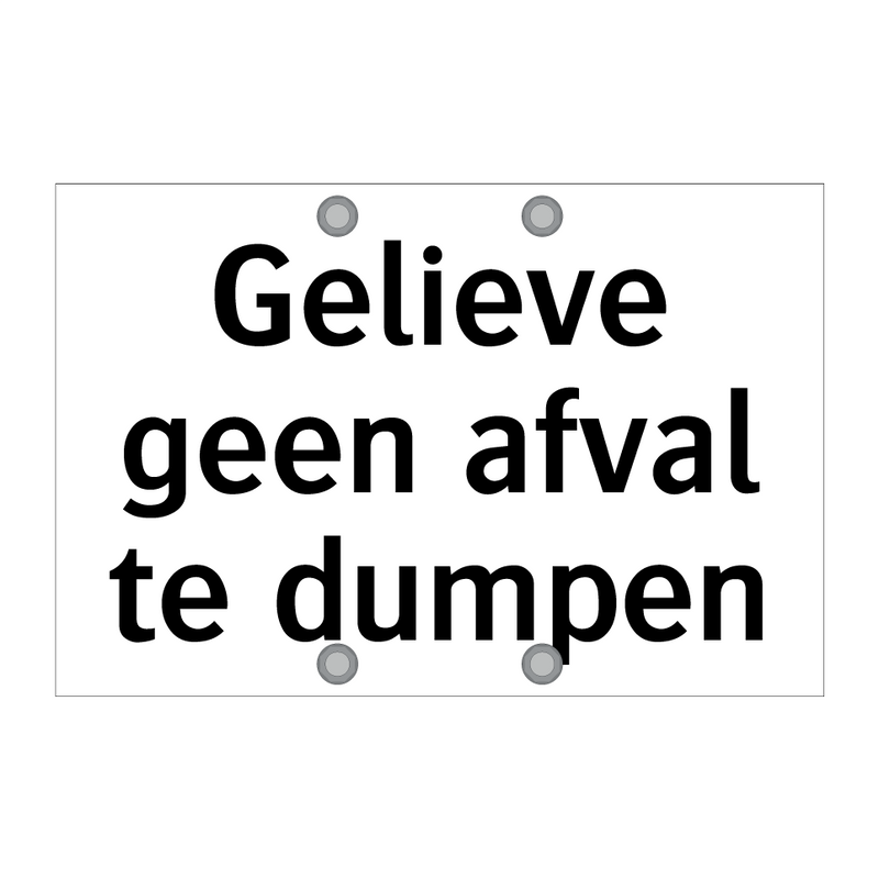 Gelieve geen afval te dumpen