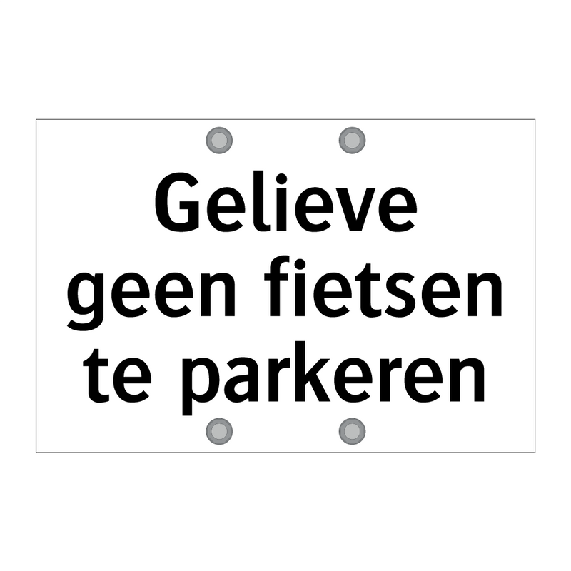 Gelieve geen fietsen te parkeren