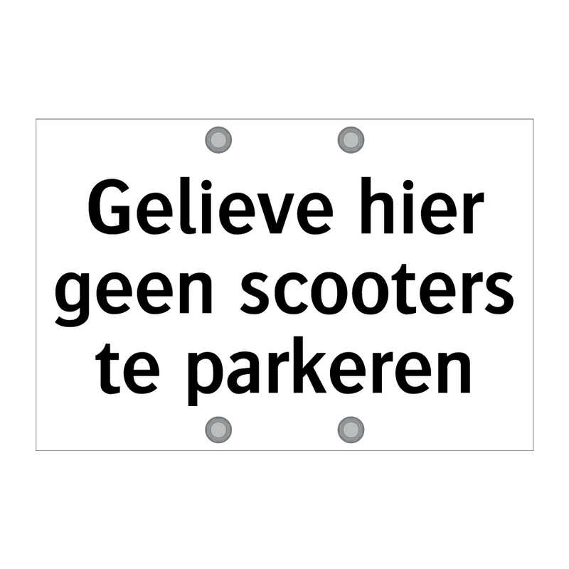 Gelieve hier geen scooters te parkeren