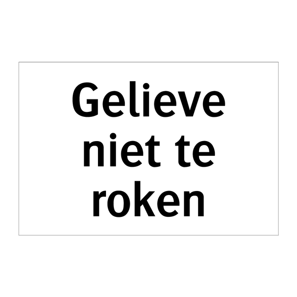 Gelieve niet te roken