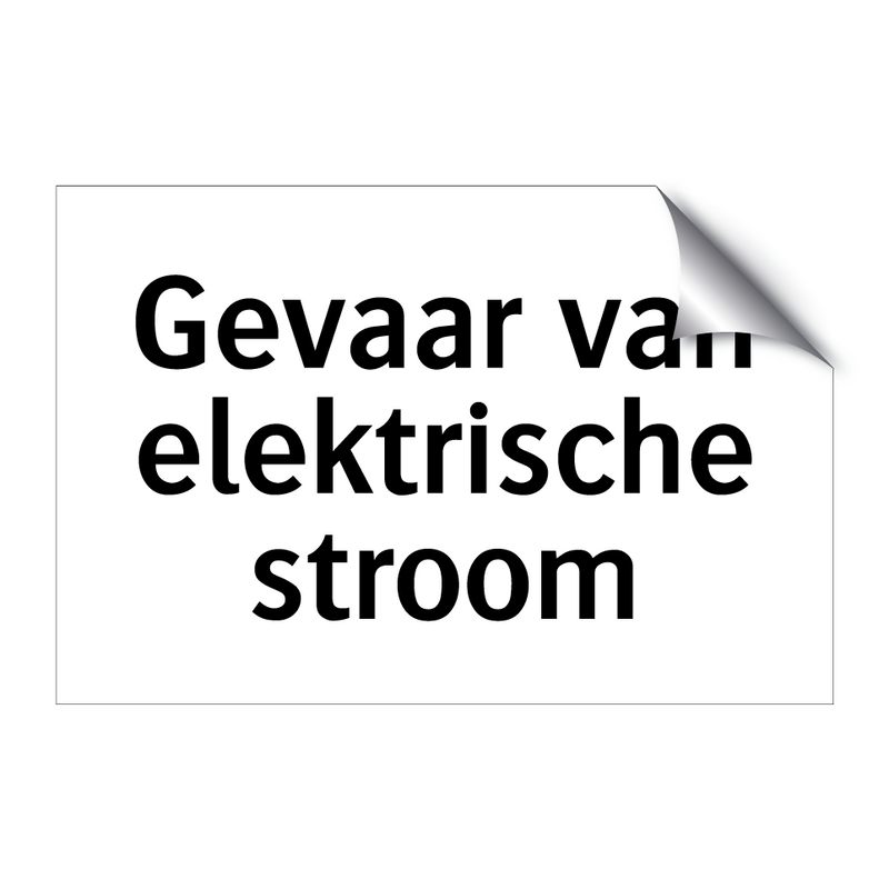 Gevaar van elektrische stroom