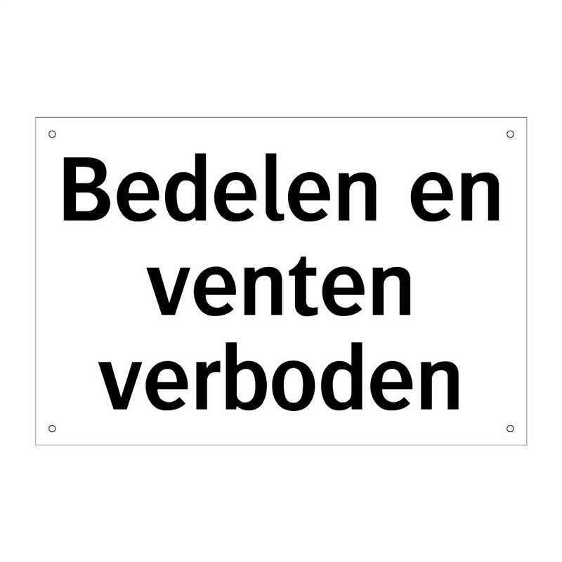 Bedelen en venten verboden