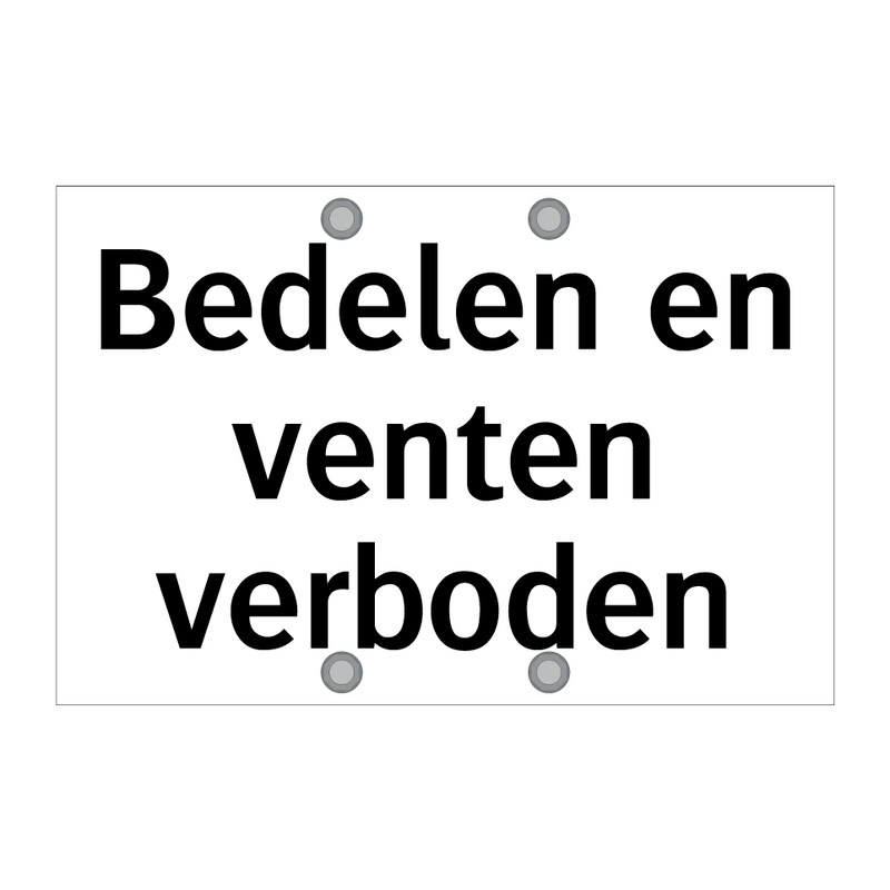 Bedelen en venten verboden