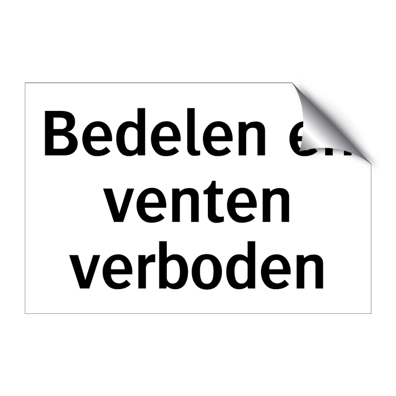 Bedelen en venten verboden