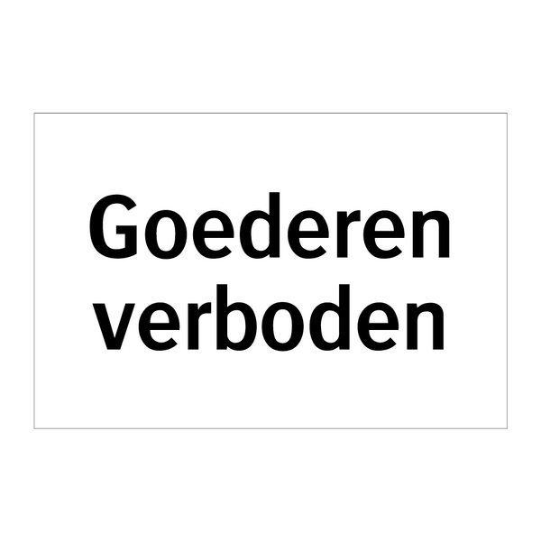 Goederen verboden