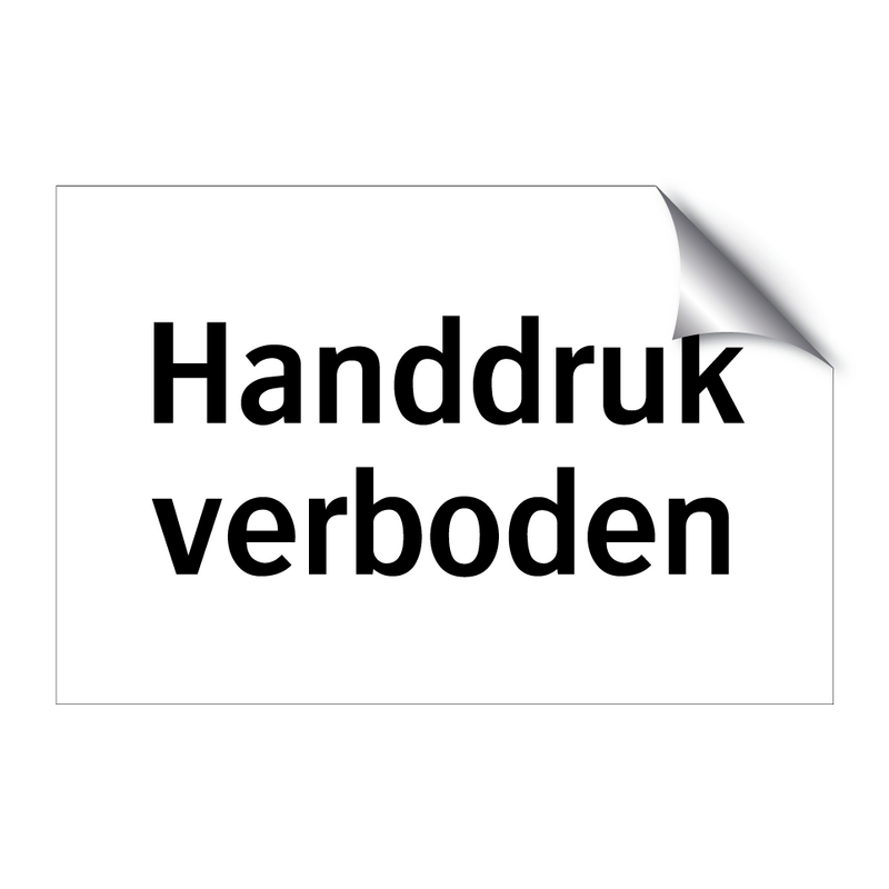 Handdruk verboden