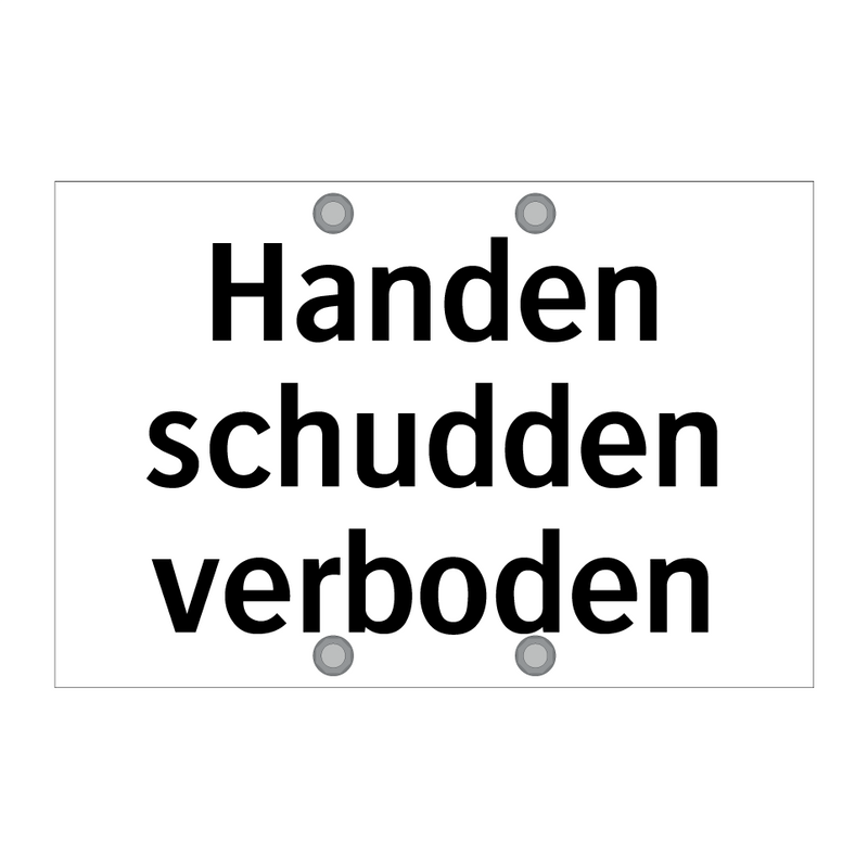 Handen schudden verboden