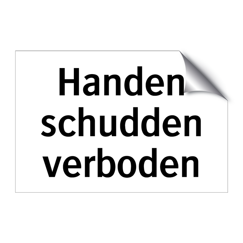 Handen schudden verboden