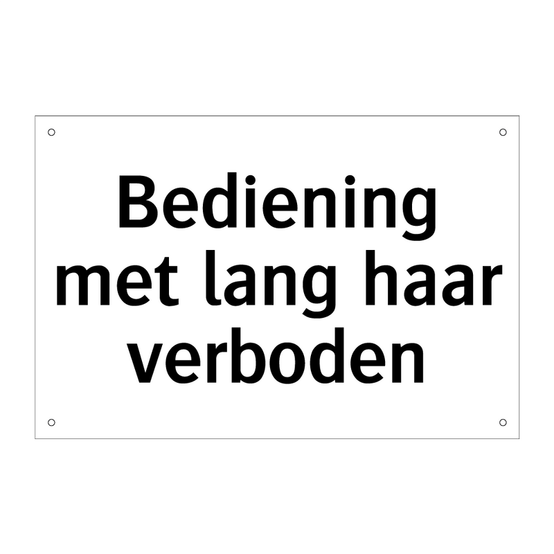 Bediening met lang haar verboden