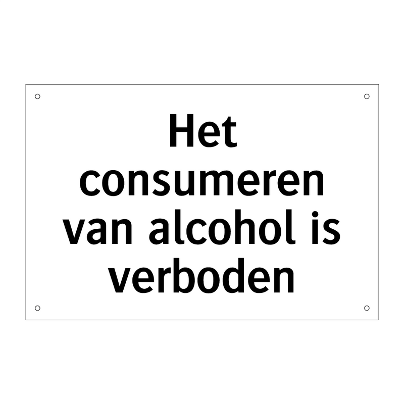 Het consumeren van alcohol is verboden