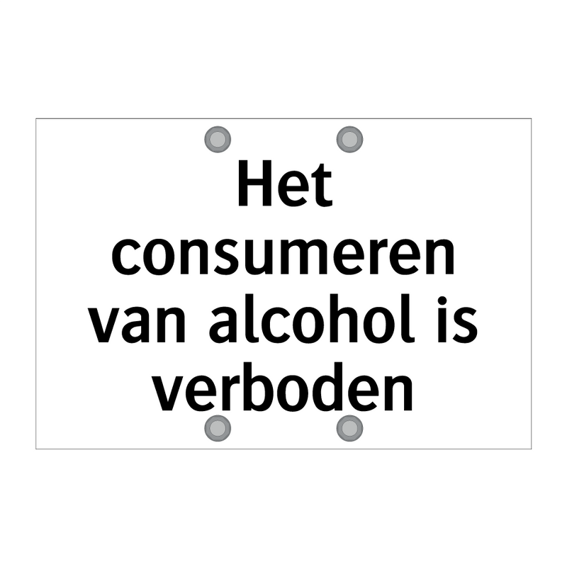 Het consumeren van alcohol is verboden