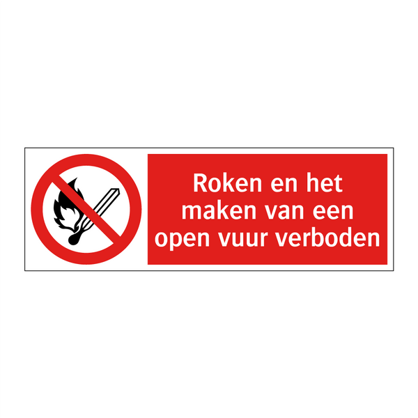 Roken en het maken van een open vuur verboden