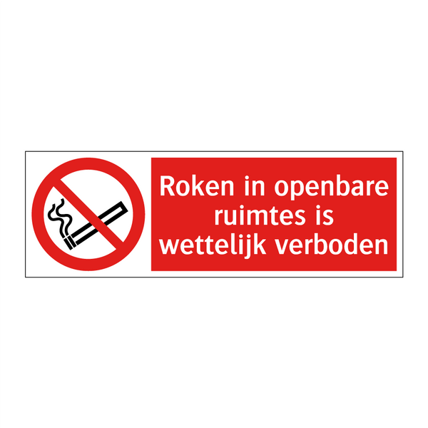 Roken in openbare ruimtes is wettelijk verboden