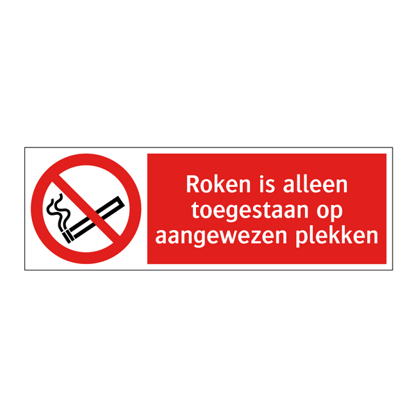 Roken is alleen toegestaan op aangewezen plekken