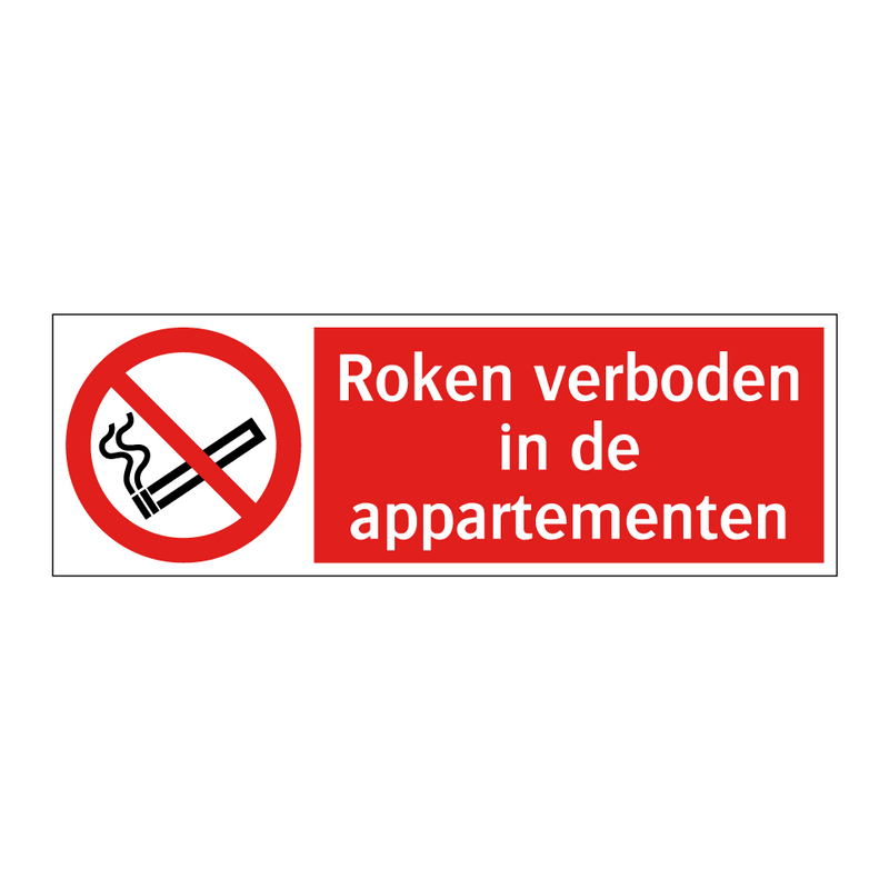 Roken verboden in de appartementen