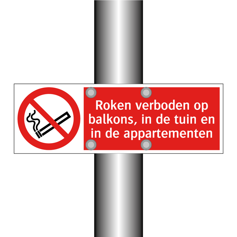 Roken verboden op balkons, in de tuin en in de appartementen