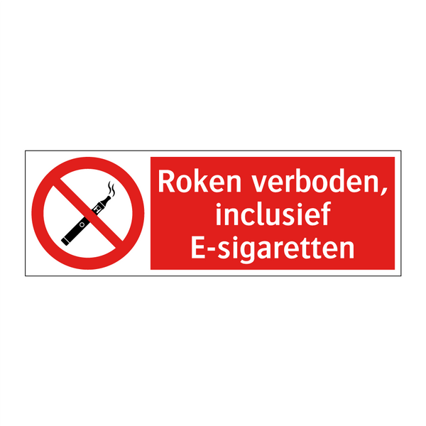 Roken verboden, inclusief E-sigaretten