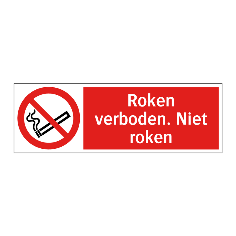 Roken verboden. Niet roken