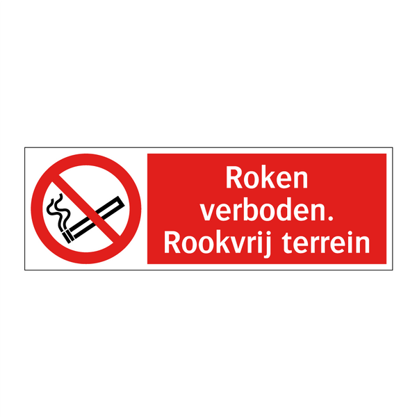 Roken verboden. Rookvrij terrein