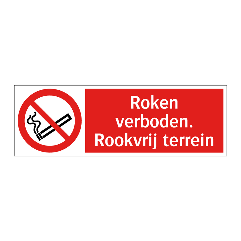 Roken verboden. Rookvrij terrein