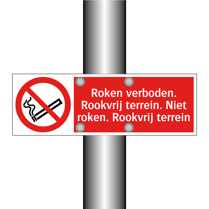 Roken verboden. Rookvrij terrein. Niet roken. Rookvrij terrein